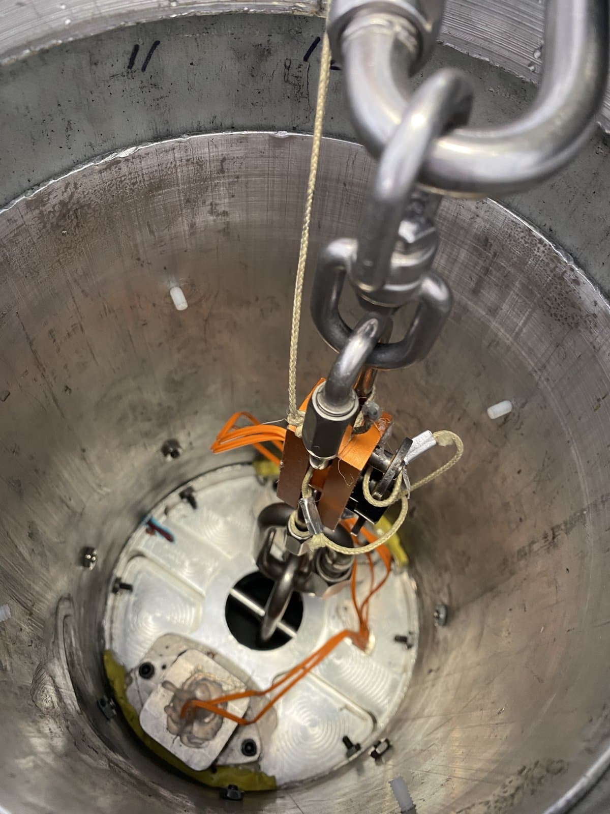 Recovery hardware installed inside the rocket